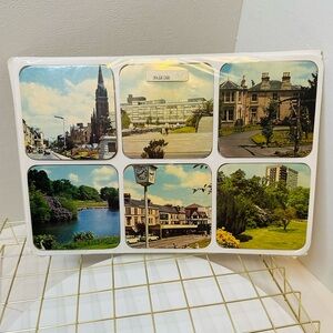 VINTAGE Falkirk Scotland Souvenir Photo Coasters Set of 6 New